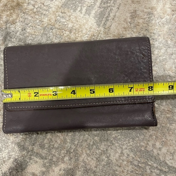 Leather Master Brantford Ont. Canada Quality Leather Wallet Raw Edge Deep Purple - Picture 8 of 9